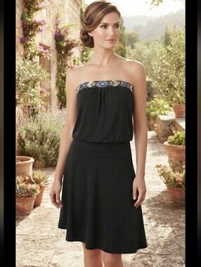 White House Black Market Strapless Black Dress